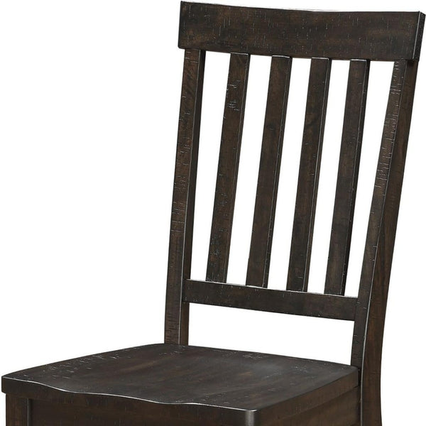 HomeRoots Set of Two Rustic Brown Wood Ladder Back Dining Chairs - Versatile, Vintage Style Accent Seating 347315