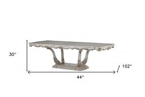 Homeroots 44" Off White Solid Wood Pedestal Base Dining Table  Wood 347329