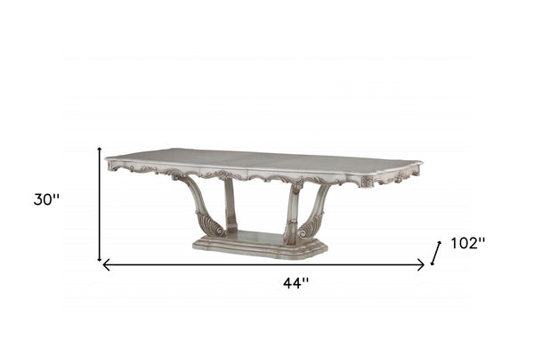 Homeroots 44" Off White Solid Wood Pedestal Base Dining Table  Wood 347329