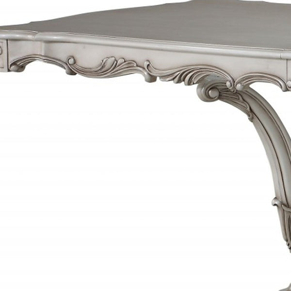 Homeroots 44" Off White Solid Wood Pedestal Base Dining Table  Wood 347329