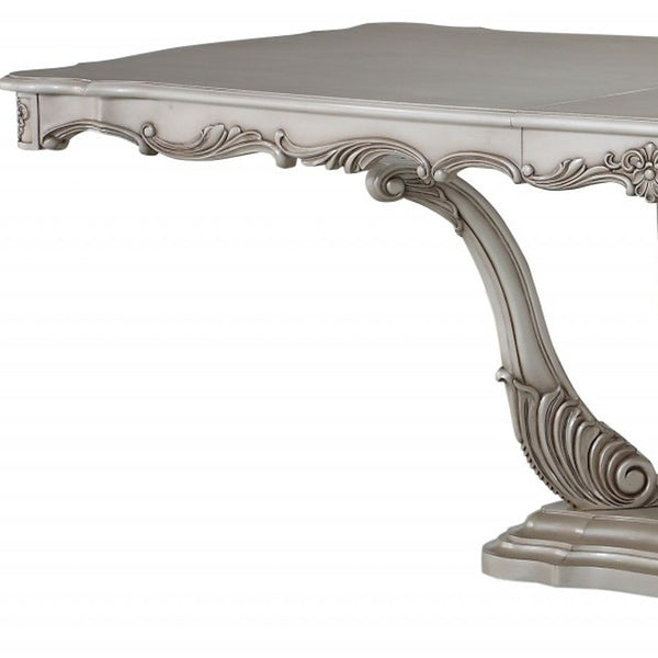 Homeroots 44" Off White Solid Wood Pedestal Base Dining Table  Wood 347329