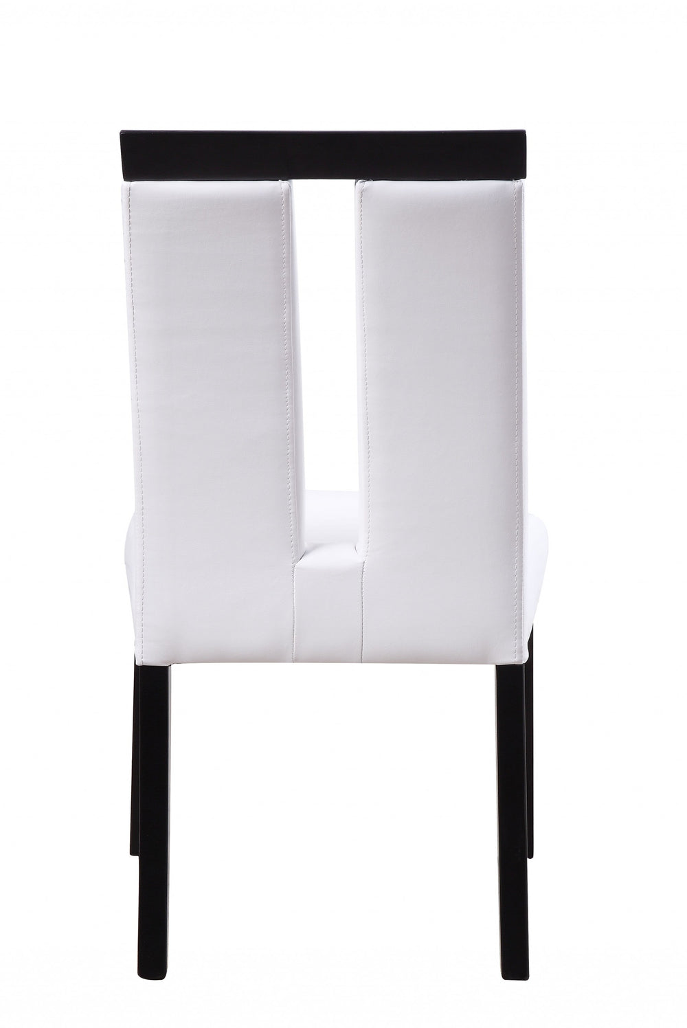 Homeroots Set Of Two White And Black Upholstered Faux Leather Dining Side Chairs  Wood 347335