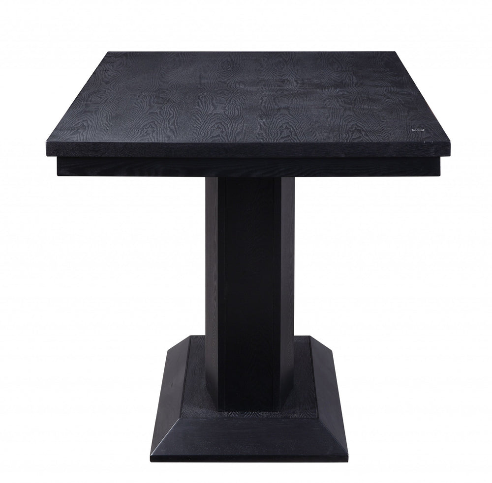 Homeroots 36" X 60" X 36" Black Wood Led Counter Height Table   347336