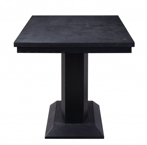 Homeroots 36" X 60" X 36" Black Wood Led Counter Height Table   347336