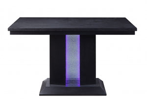 Homeroots 36" X 60" X 36" Black Wood Led Counter Height Table   347336