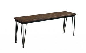 Homeroots 13" Brown And Black Dining Bench  Solid Wood 347340