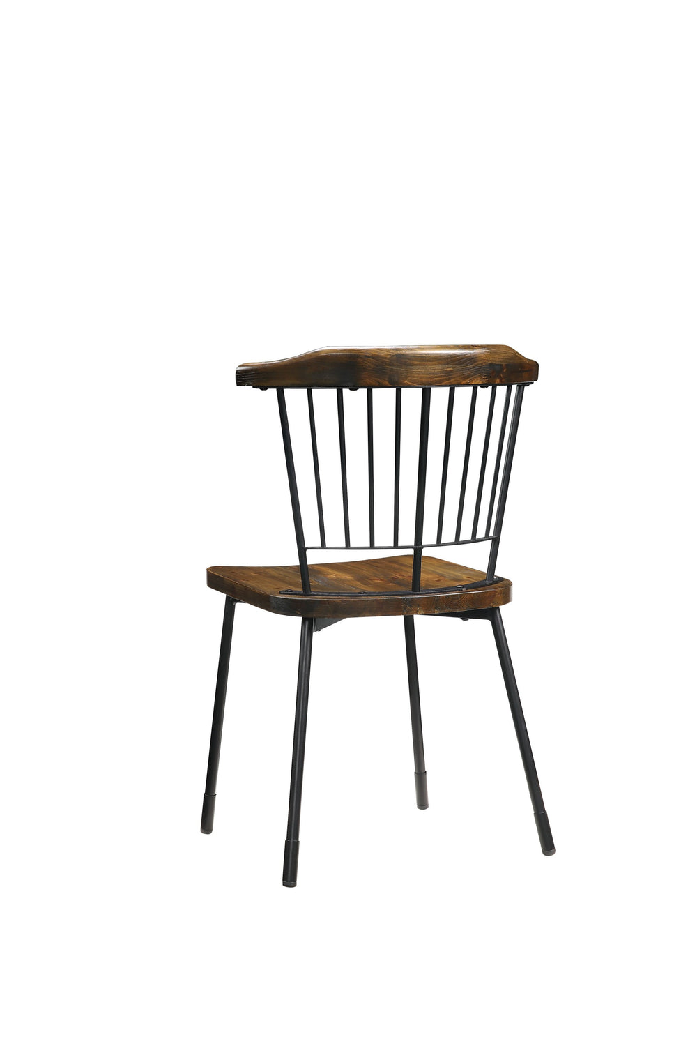 Homeroots Set Of Two Brown And Black Wood Windsor Back Dining Side Chairs  Wood 347344