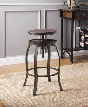 Homeroots 31" X 31" X 41" Walnut Sandy Black Metal Wood 3pc Pk Bar Set  Metal 347350