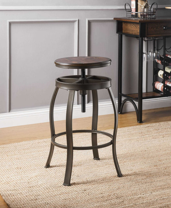 Homeroots 31" X 31" X 41" Walnut Sandy Black Metal Wood 3pc Pk Bar Set  Metal 347350