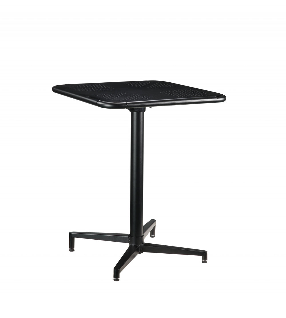 Homeroots 24" X 24" X 30" Black Metal Folding Table   347352
