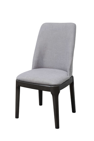 Homeroots Set Of Two Light Gray And Gray Upholstered Linen Dining Side Chairs  Wood 347364