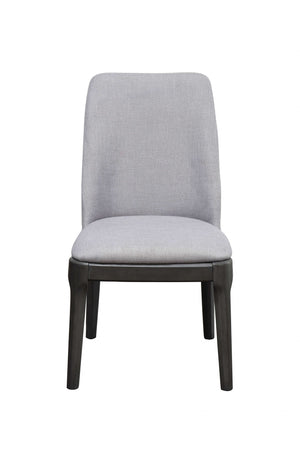 Homeroots Set Of Two Light Gray And Gray Upholstered Linen Dining Side Chairs  Wood 347364