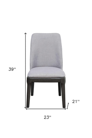 Homeroots Set Of Two Light Gray And Gray Upholstered Linen Dining Side Chairs  Wood 347364
