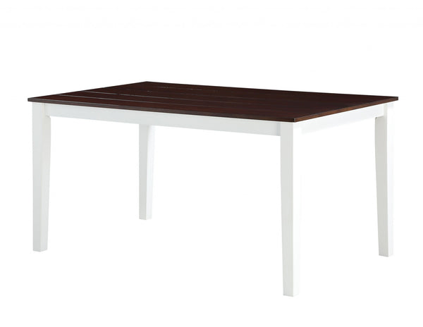 Homeroots 36" X 60" X 30" White Walnut Wood 7pc Pk Dining Set  Wood 347367