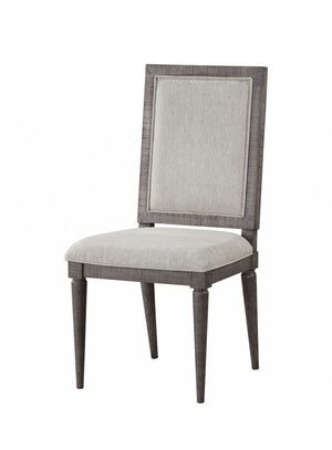Homeroots Set Of Two Light Gray And Gray Upholstered Fabric Dining Side Chairs  Wood 347371