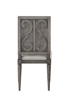 Homeroots Set Of Two Light Gray And Gray Upholstered Fabric Dining Side Chairs  Wood 347371