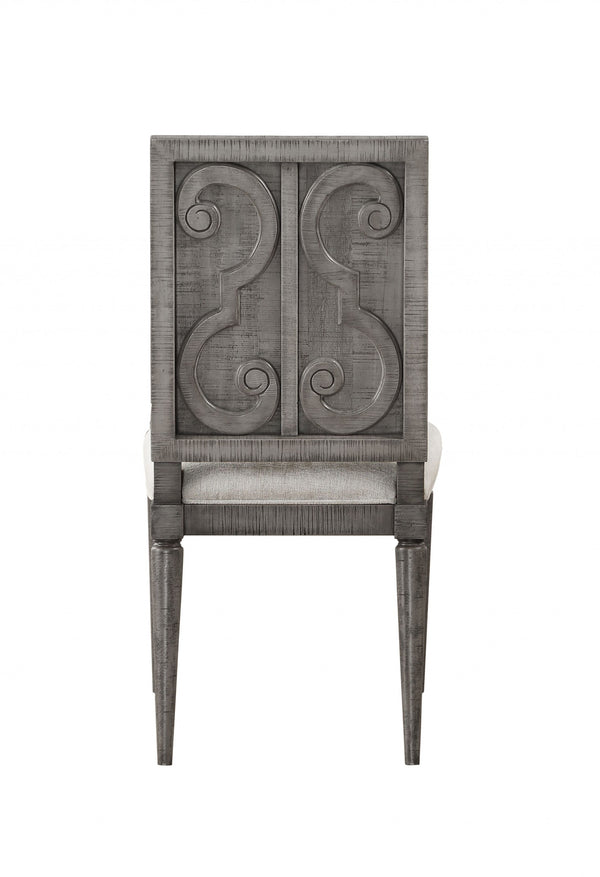 Homeroots Set Of Two Light Gray And Gray Upholstered Fabric Dining Side Chairs  Wood 347371