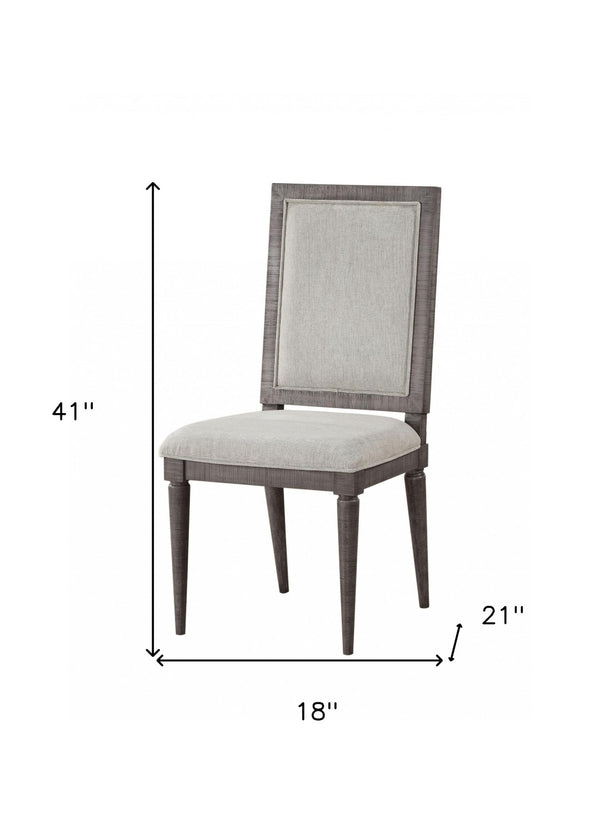 HomeRoots Set of Two Elegant Light Gray Upholstered Dining Chairs – Comfortable, Versatile, and Stylish Design 347371