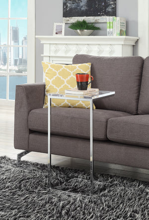 Homeroots 26" Stainless And Glass Acrylic End Table   347380