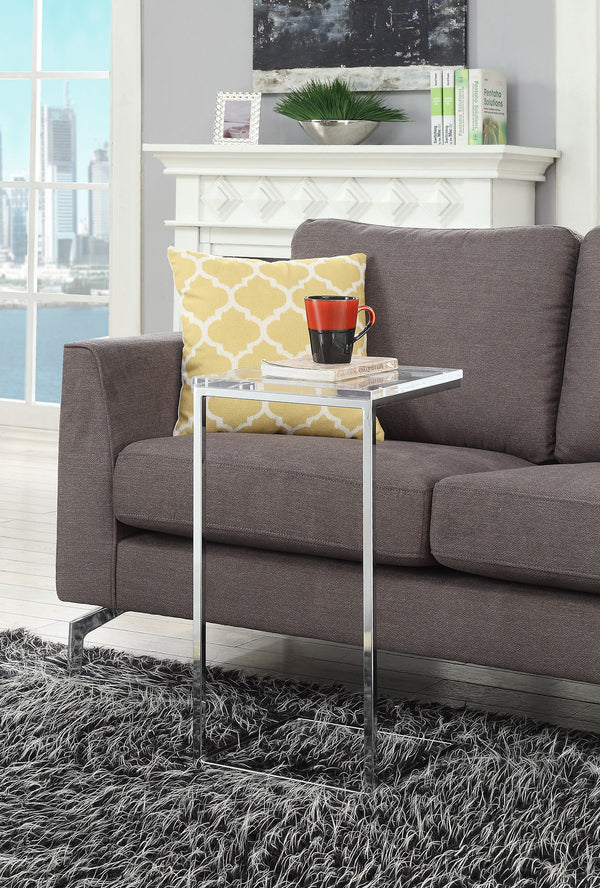 Homeroots 26" Stainless And Glass Acrylic End Table   347380