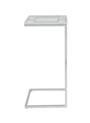Homeroots 26" Stainless And Glass Acrylic End Table   347380