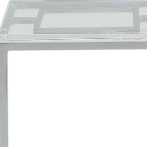 HomeRoots 26" Modern Acrylic and Stainless Steel End Table - Sleek, Versatile Accent for Any Space! 347380