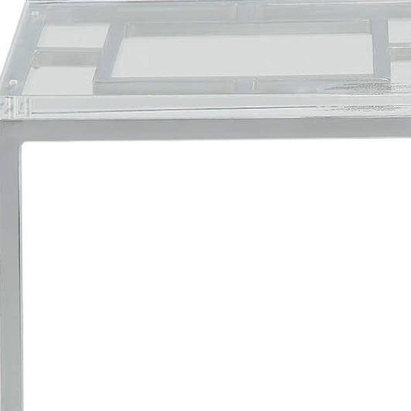 HomeRoots 26" Modern Acrylic and Stainless Steel End Table - Sleek, Versatile Accent for Any Space! 347380