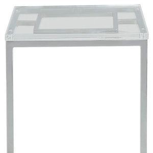 HomeRoots 26" Modern Acrylic and Stainless Steel End Table - Sleek, Versatile Accent for Any Space! 347380