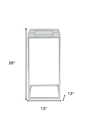 HomeRoots 26" Modern Acrylic and Stainless Steel End Table - Sleek, Versatile Accent for Any Space! 347380