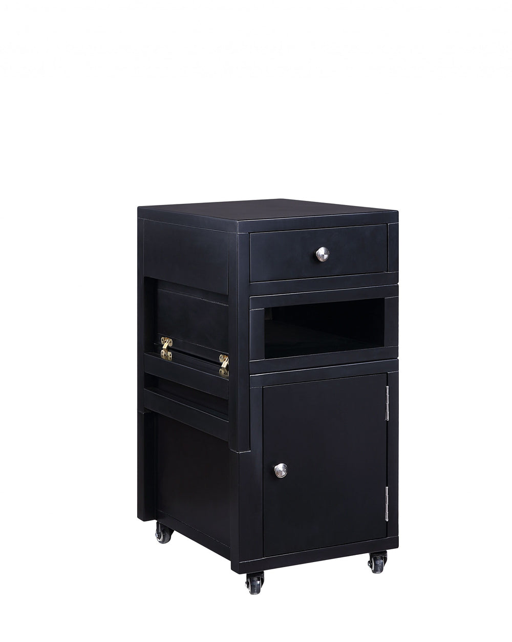 Homeroots 20" X 40" X 18" Black Wood Veneer Coffee Table (Convertible)   347401