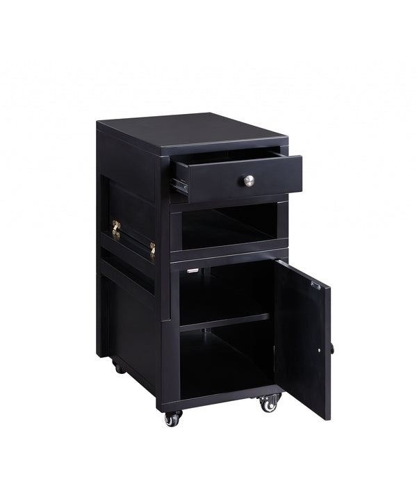 Homeroots 20" X 40" X 18" Black Wood Veneer Coffee Table (Convertible)   347401