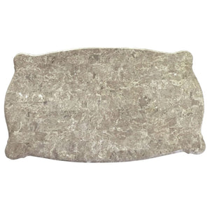 HomeRoots 57" Beige Marble & Solid Wood Coffee Table - Timeless Queen Anne Design for Elegant Living Spaces Champagne 347409