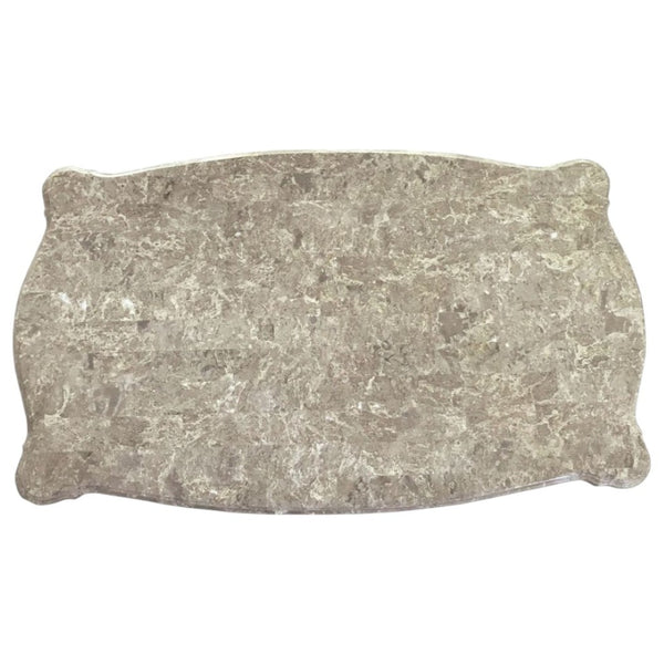 HomeRoots 57" Beige Marble & Solid Wood Coffee Table - Timeless Queen Anne Design for Elegant Living Spaces Champagne 347409