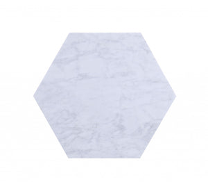 Homeroots 16" X 18" X 20" Silver Marble Wood 2pc Pk End Table   347429