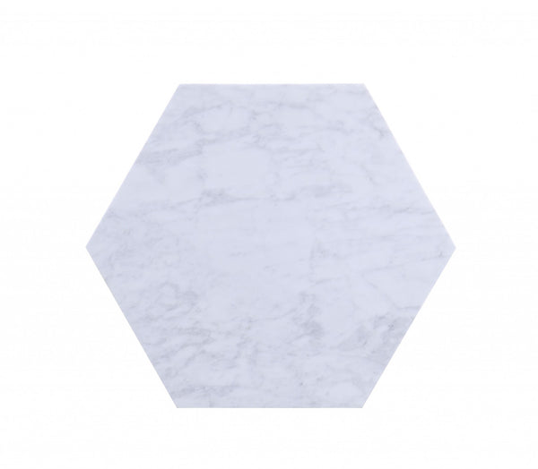 Homeroots 16" X 18" X 20" Silver Marble Wood 2pc Pk End Table   347429