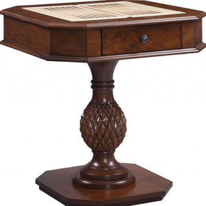 HomeRoots 28" Brown Octagon Console Table with Drawer - Modern Geometric Design for Stylish Entryway Storage 347432
