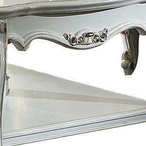 Homeroots 36" X 55" X 20" Antique Pearl Wood Poly-resin Coffee Table Antique Pearl  347444