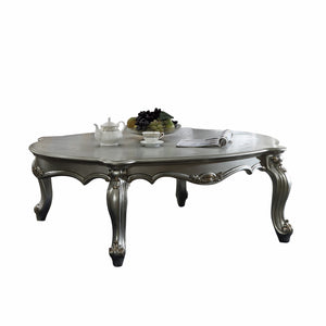 Homeroots 47" Antique Platinum Wood Poly Resin  Coffee Table Antique Platinum  347445