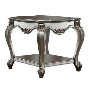 HomeRoots 24" Gray Solid Wood End Table with Shelf - Rustic Charm, Durable Design, Perfect for Any Space 347446