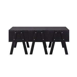 Homeroots 48" Black Convertible Coffee Table With Three Drawers   347448