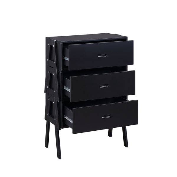 Homeroots 48" Black Convertible Coffee Table With Three Drawers   347448