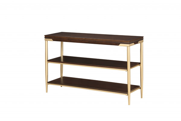 Homeroots 14" X 48" X 30" Cherry Metal Wood Sofa Table   347457