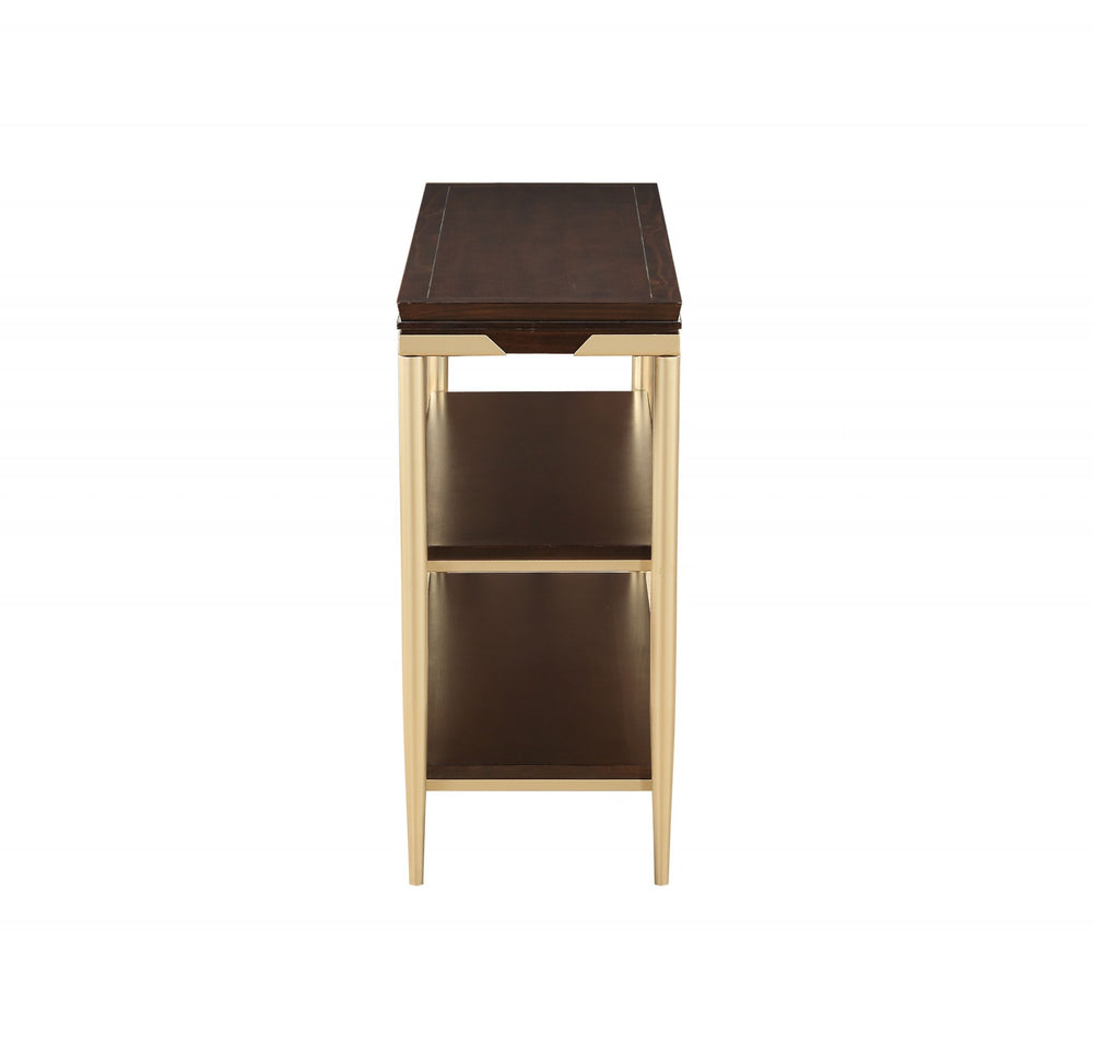 Homeroots 14" X 48" X 30" Cherry Metal Wood Sofa Table   347457