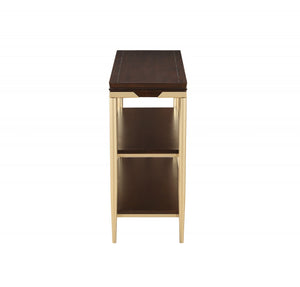 Homeroots 14" X 48" X 30" Cherry Metal Wood Sofa Table   347457