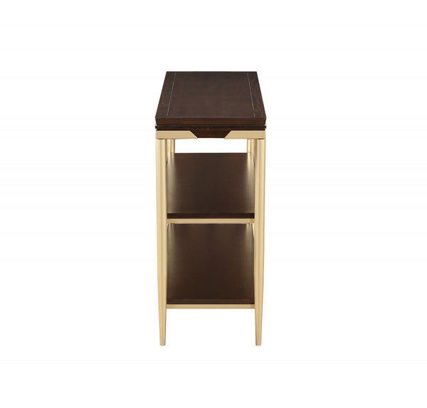 Homeroots 14" X 48" X 30" Cherry Metal Wood Sofa Table   347457