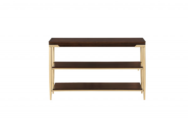 Homeroots 14" X 48" X 30" Cherry Metal Wood Sofa Table   347457