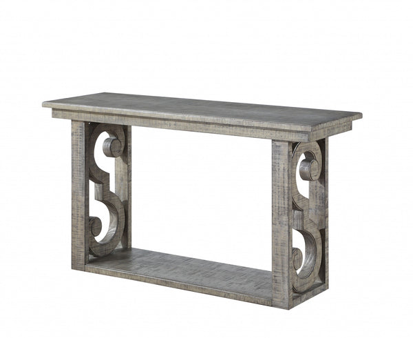 Homeroots 18" X 52" X 30" Salvaged Natural Wood Sofa Table   347460