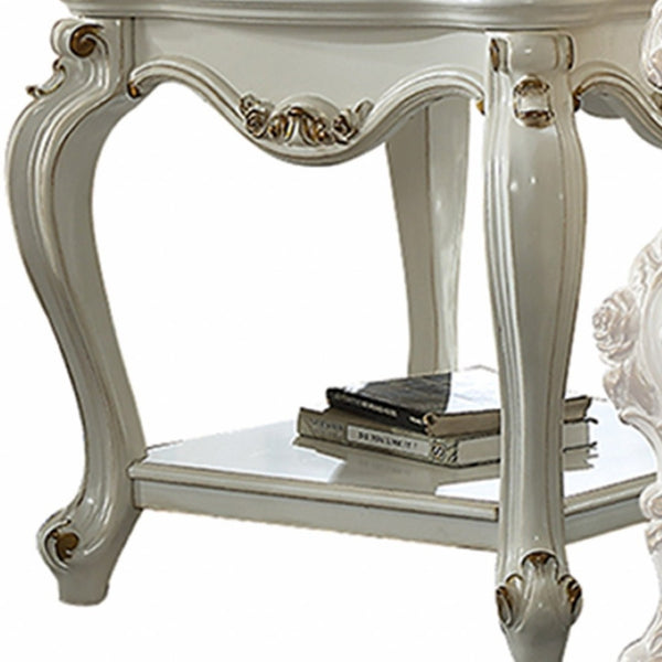 HomeRoots 24" Light Gray Solid Wood End Table with Spacious Shelf - Modern Design for Versatile Living Spaces 347461