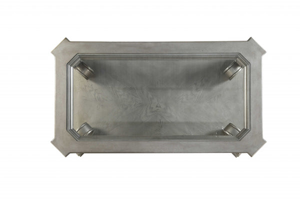 Homeroots 30" Glass And Solid Wood Coffee Table With Shelf   347462