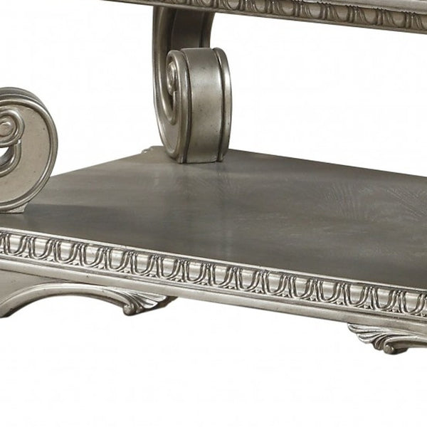 Homeroots 30" Glass And Solid Wood Coffee Table With Shelf   347462